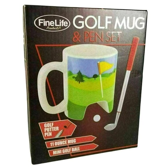 FineLife Products Golf Mug and Pen Set Dad Father Putter Coffee Cup Ceramic New - Picture 2 of 9